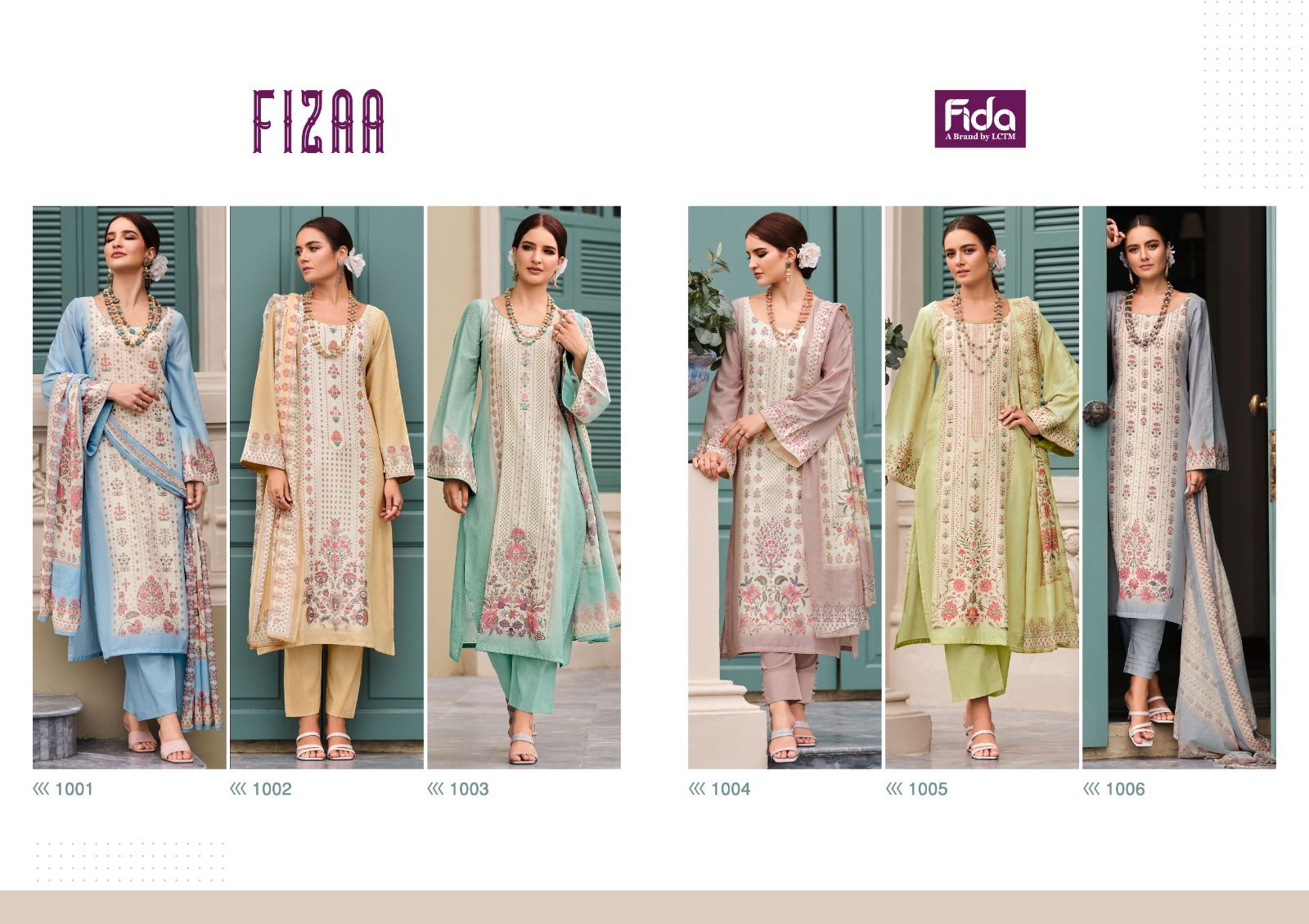 Fizaa Karachi Cotton Dress Material Catalog
